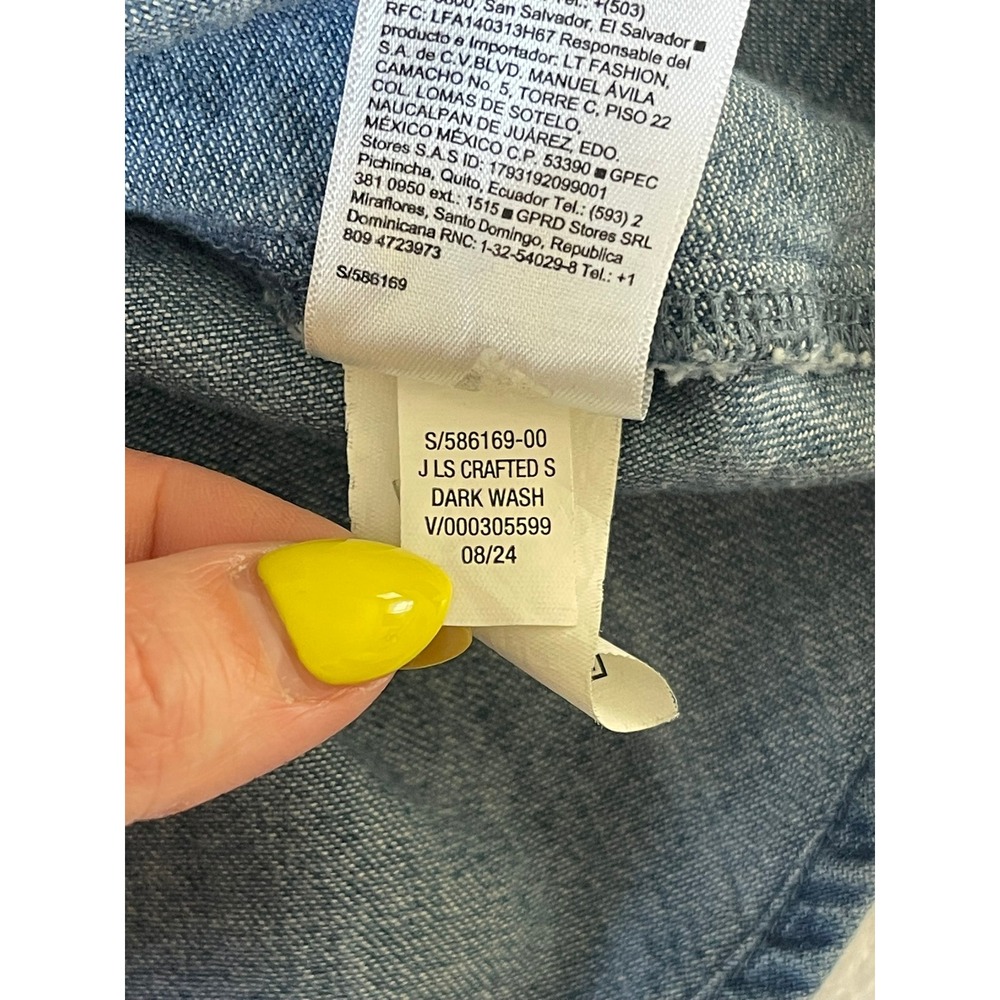Old Navy Girls 4T Medium Wash Denim Embroidered Floral Button Front Dress - Picture 10 of 11